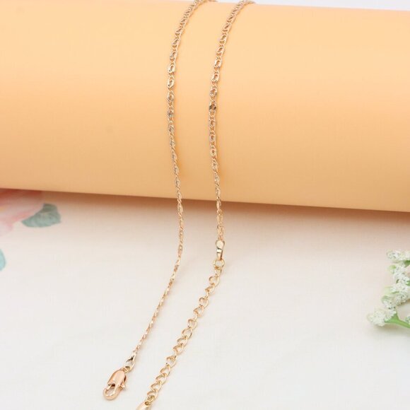 Elegant Rose Gold Necklace with Textured Chain & Adjustable Length, XPNL0402 - Picture 8 of 11